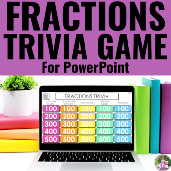 Preview of Fair Shares Fractions Trivia | Digital PowerPoint Math Game