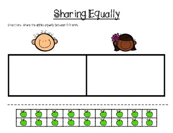 Fair Shares: Sharing Equally Between 2 and 4 People by Kindergarten Monkey