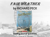 Fair Weather - Novel Study - Journal Response Questions - 