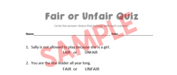 Preview of Fair or Unfair Quiz