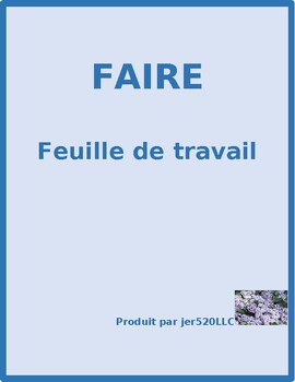 faire french verb worksheet 2 by jer teachers pay teachers