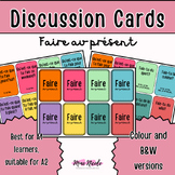 Faire au présent Discussion Cards - suitable for A1/A2