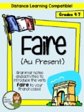 Faire (au present) - grammar notes and activities - Distan