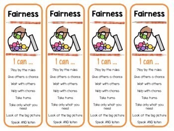 Fairness Bookmark Character Counts By Coconut Counselor Tpt