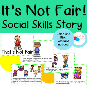 Preview of Fairness Social Skills Story and Lesson