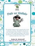 Fairness Worksheet / Test (Is it fair or unfair?) (Is it j