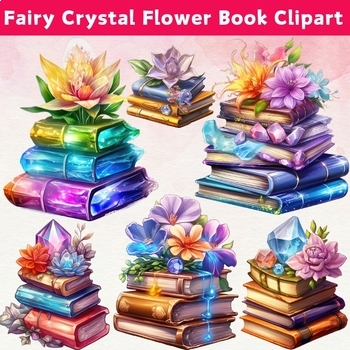 Preview of Fairy Crystal Flower Book Clipart