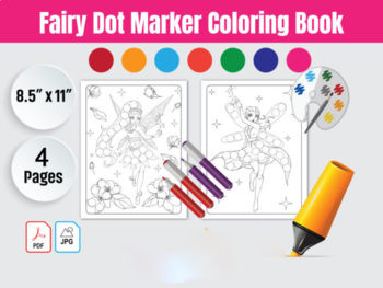 Preview of Fairy Dot Marker Coloring PRINTABLES