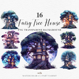 Fairy Haunted Mansion Halloween Witch Tree House Clipart PNG
