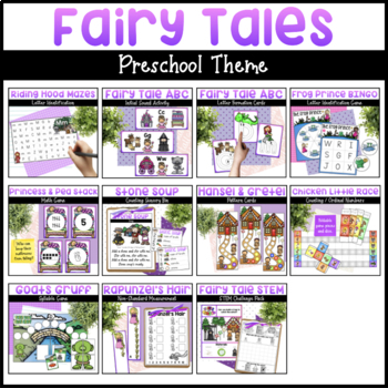 Preview of Fairy Tale Activities Bundle - Math Centers, Literacy Centers, & STEM Challenges