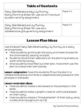 Fairy Tale Adventure - Story Planning Organizer by Teachie McTeacherface