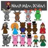 Fairy Tale Character Clip Art in Color and Black Line