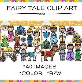 Preview of Fairy Tale Kids Prince, Princess and Knights Story Clip Art
