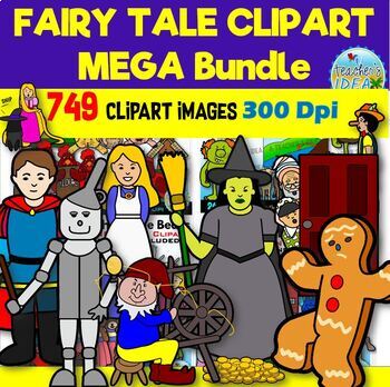 Preview of Fairy Tale Clipart MEGA Bundle - 20 Classic Stories (749 Images)