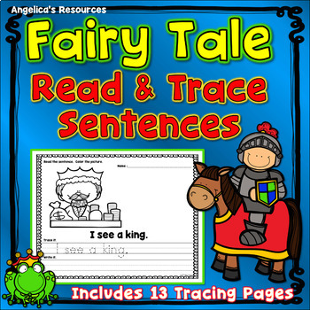 Preview of Fairy Tale Coloring Pages Printable Sight Word Practice Worksheets | Trace