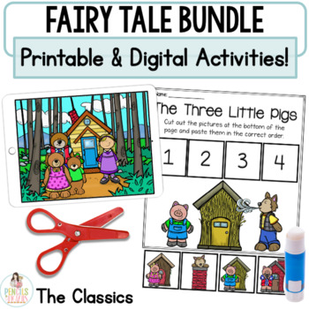 Preview of Fairy Tale Digital Retell Bundle | Google™ Slides & Printable Activities