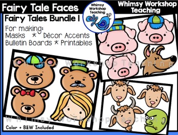 Preview of Fairy Tale Faces Bundle 1 Clip Art - Whimsy Workshop Teaching