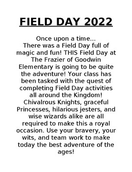 Preview of Fairy Tale Field Day