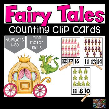 Preview of Fairy Tale Fun Count and Clip Number Cards