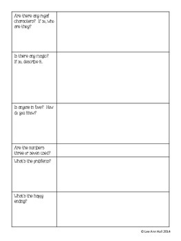 Fairy Tale Graphic Organizer - Any Fairy Tale by Lee Hall | TpT