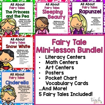 Preview of Fairy Tale Mini-lesson Bundle for Preschool, PreK, K & Homeschool