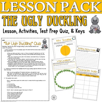 Preview of Fairy Tale Reading Test Prep The Ugly Duckling Quiz Activities 4th Grade 3rd 5th