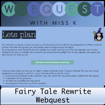 Preview of Distance Learning Fairy Tale Rewrite Web Quest
