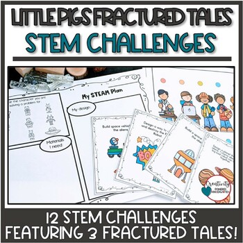 Preview of The Three Little Pigs Fractured Fairy Tales Kindergarten STEM Activities