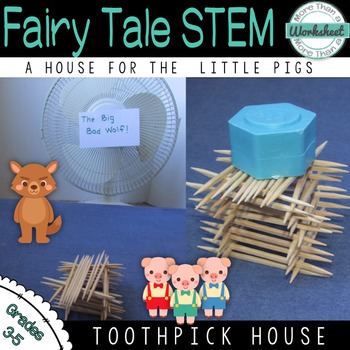 Preview of Fairy Tale STEM {Three Little Pigs} Build a Toothpick House