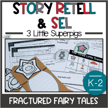 Preview of Fairy Tale Sequencing and Story Elements for The Three Little Super Pigs