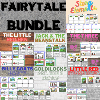 Preview of Fairy Tale Story Element Sorts BUNDLE -DIGITAL & PRINTABLE- BW & Colored