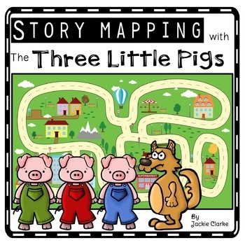 Preview of Three Little Pigs Retelling Activities, Story Retell Maps, Fairy Tale Sequencing