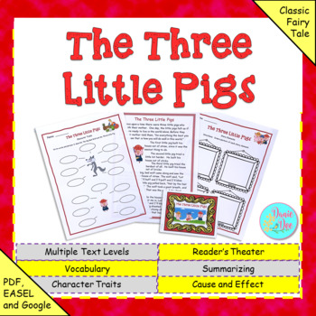 Preview of Fairy Tale: The Three Little Pigs (Google Slides, EASEL, PDF)