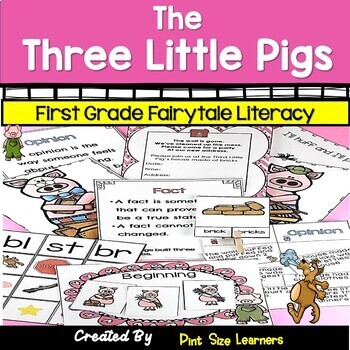 Preview of The Three Little Pigs Fairy Tale Unit for 1st Grade | Activities | Worksheets