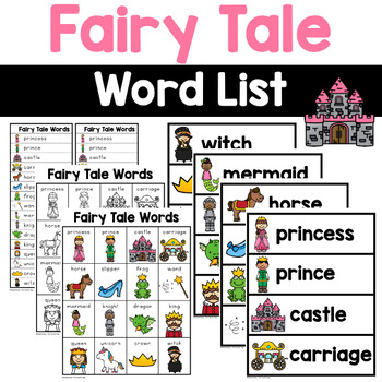Preview of Fairy Tale Words - Writing Center Word Lists