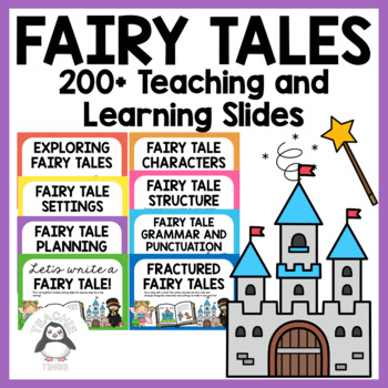 Preview of Fairy Tale Unit PowerPoint with Printables | 200+ Slides Fairy Tale Activities