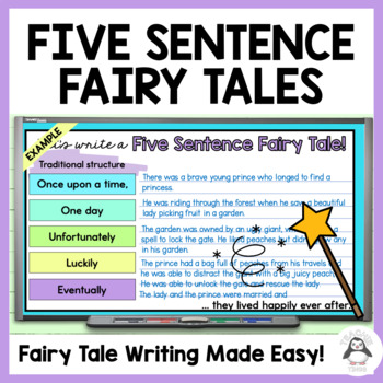 Preview of Fairy Tale Writing Structure | Five Sentence Fairytales | Sentence Starters 