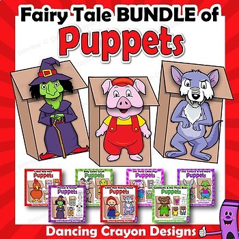 Preview of Fairy Tales Craft Activity | Printable Paper Bag Puppets BUNDLE