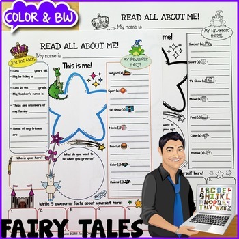 Preview of Fairy Tales All About Me Worksheet {Dollar Deals Paper/Poster/Printable/Page}