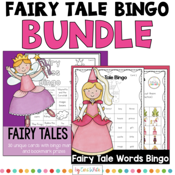 Preview of Fairy Tale Bingo Bundle Print and Play Game Listening Review Comprehension