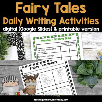 Preview of Fairy Tales Daily Writing Activities BUNDLE (Digital and PDF) Distance Learning