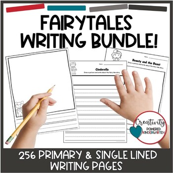 Preview of Fairy Tales Lined Writing Paper with Picture Box Primary Lines BUNDLE