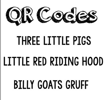 Preview of Fairy Tales QR Code: Little Red Riding Hood-Three Little Pigs-Billy Goats Gruff