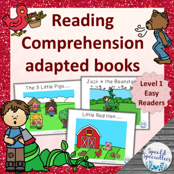 Preview of Fairy Tales Set 1 Reading Comprehension adapted books (Level 1)
