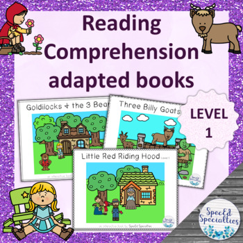 Preview of Fairy Tales Set 2 Reading Comprehension adapted books (Level 1)