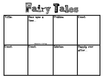 Preview of Fairy Tales Story Board (Common Core - Writing W.2.3)