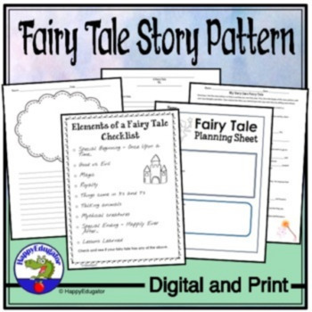 Preview of Fairy Tales Story Pattern - Easel Activity Digital and Print
