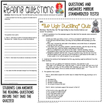 fairy tales unit reading comprehension passages and questions worksheets pdf