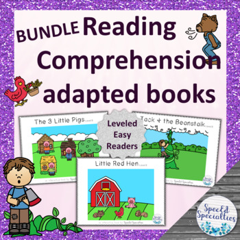 Preview of Fairy Tales Set 1 reading comprehension adapted books BUNDLE