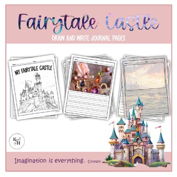 Preview of Fairytale Castle Primary Journal Writing pages | Blank Draw and Write Pages